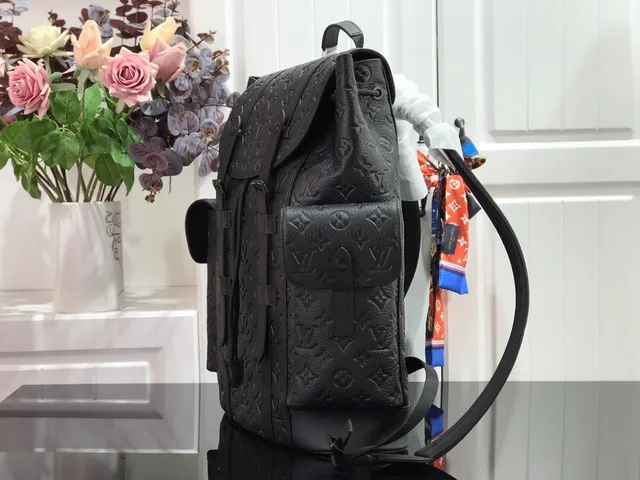 Louis Vuitton Explorer Black White Embossed Monogram Leather Flap-Top Closure Casual Backpack 9