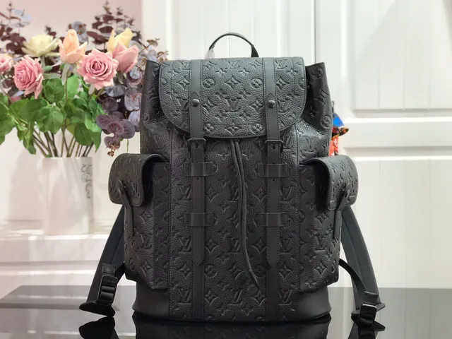 Louis Vuitton Explorer Black White Embossed Monogram Leather Flap-Top Closure Casual Backpack 10