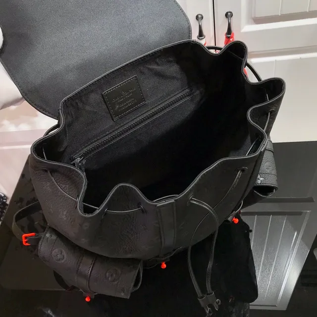 Louis Vuitton Explorer Black White Embossed Monogram Leather Flap-Top Closure Casual Backpack 21