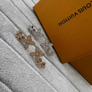 Louis Vuitton Brincos Flor Pavé Cristal Dual-Tone Stud