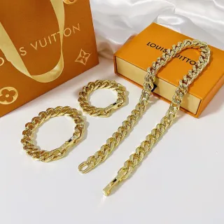 Louis Vuitton Corrente Curb Polida de Ouro Joalheria
