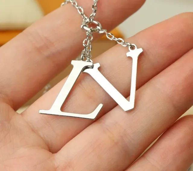 Louis Vuitton Gold Silver Monogram Pendant Chain-Link Suspension Necklace 7