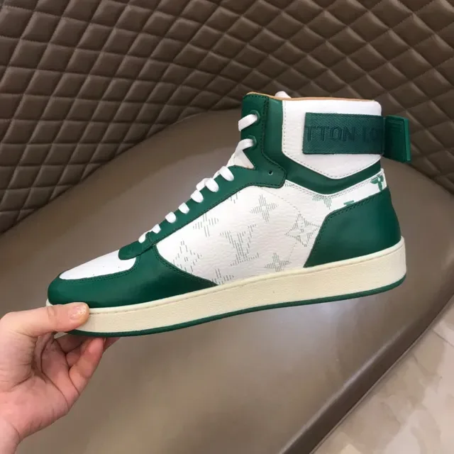 Louis Vuitton Tênis Lifestyle Verde Branco High-Top com Monograma Canvas 3