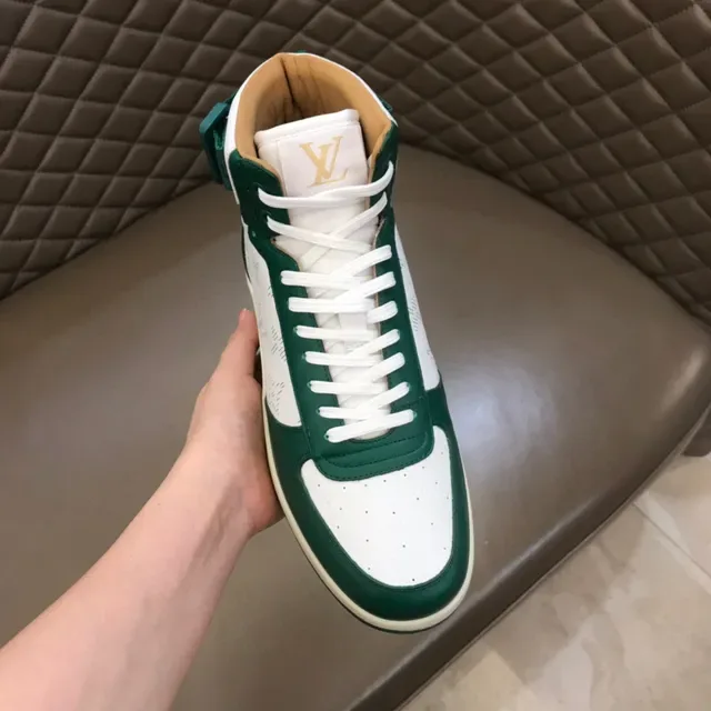 Louis Vuitton Tênis Lifestyle Verde Branco High-Top com Monograma Canvas 4