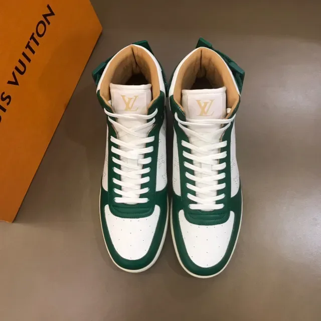 Louis Vuitton Tênis Lifestyle Verde Branco High-Top com Monograma Canvas 9