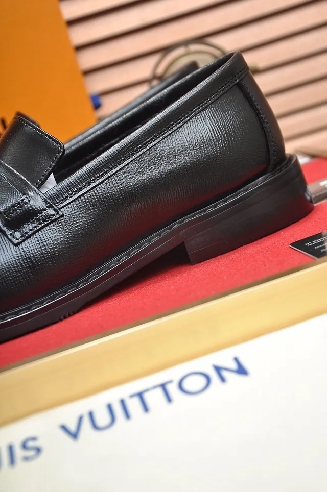 Louis Vuitton Loafer Black Leather Monogram Buckle Loafers 2