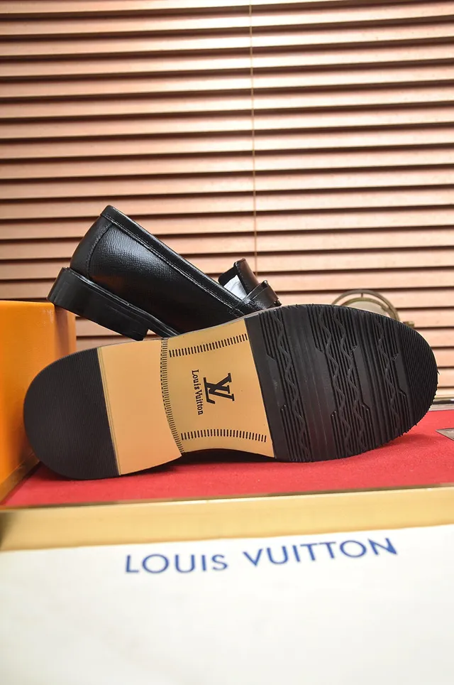 Louis Vuitton Loafer Black Leather Monogram Buckle Loafers 5
