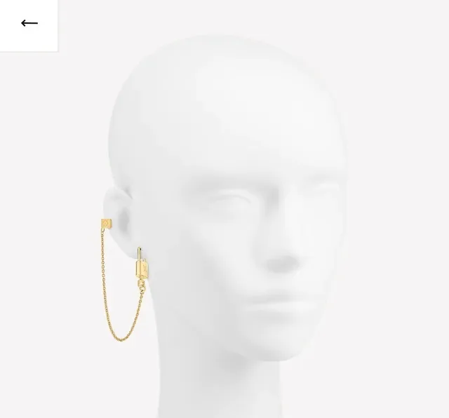 Louis Vuitton Lock & Key Gold-Tone Padlock and Key Earrings 6