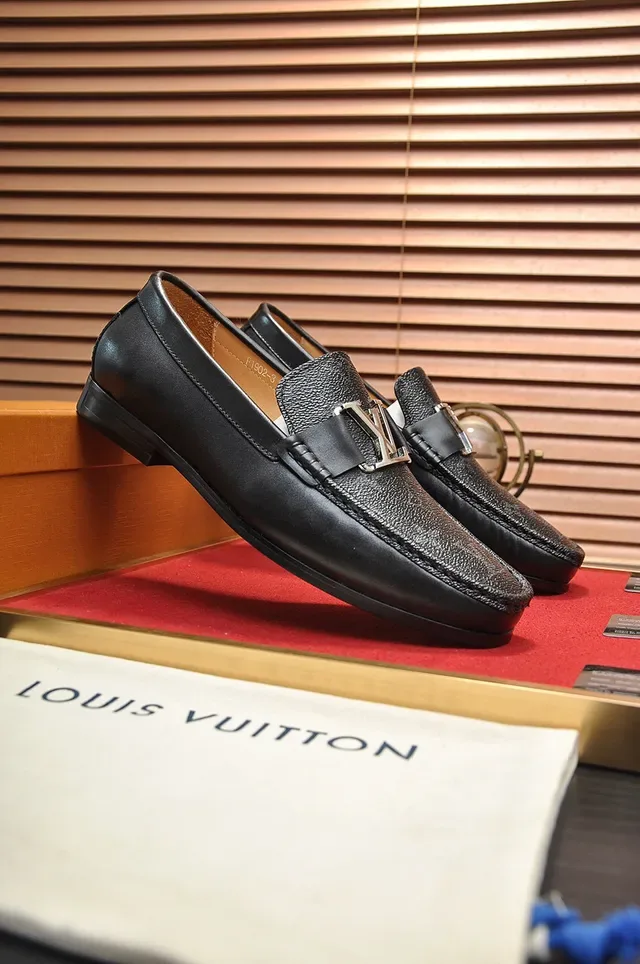 Louis Vuitton LV Buckle Loafer Black Monogram Leather Loafers 2