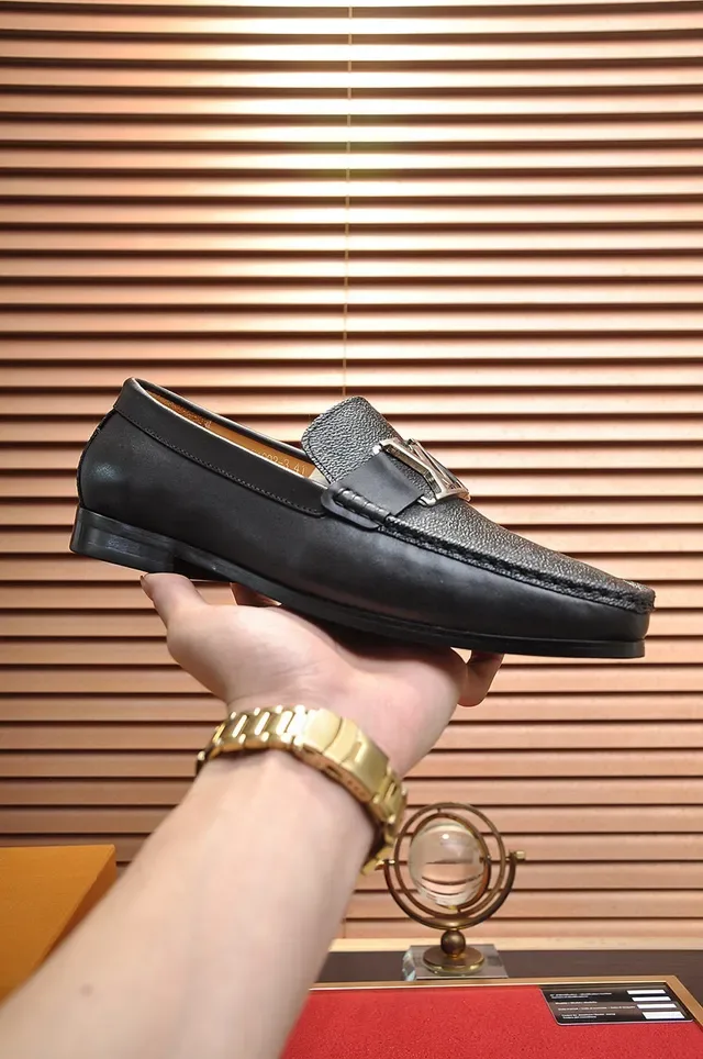 Louis Vuitton LV Buckle Loafer Black Monogram Leather Loafers 8