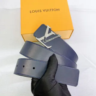 Louis Vuitton LV Initiales 蓝色皮革腰带