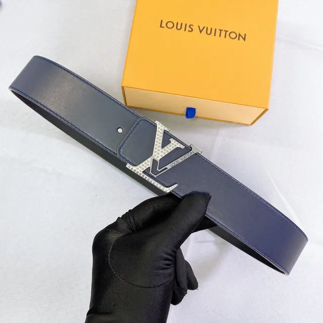 Louis Vuitton LV Initiales Blue Leather Belt 3