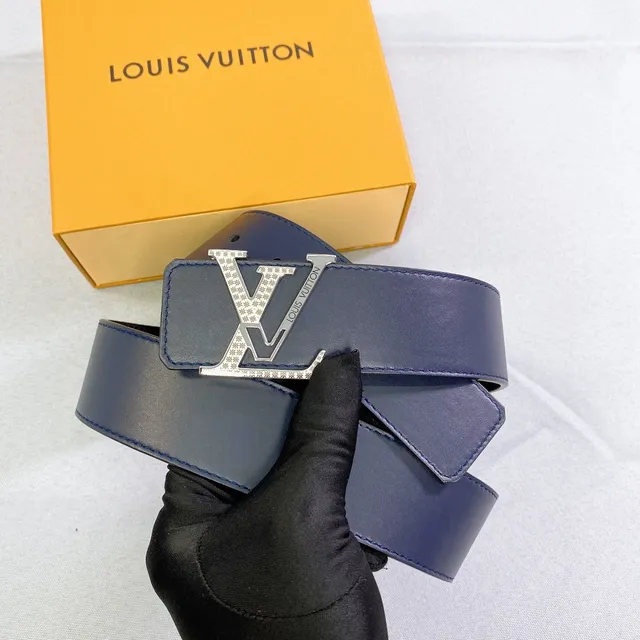 Louis Vuitton LV Initiales Blue Leather Belt 5