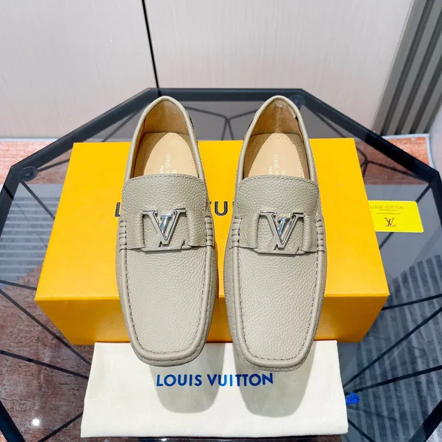 Louis Vuitton LV Loafer Beige Pebbled Leather Loafers 3