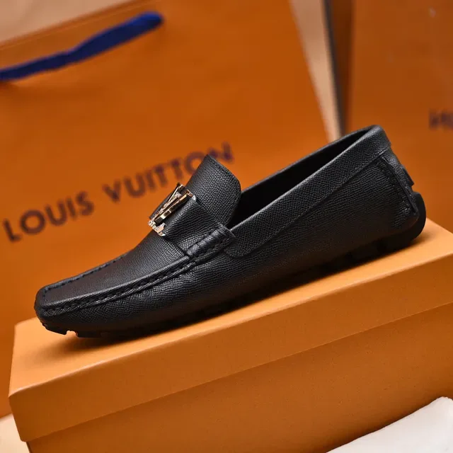 Louis Vuitton LV Loafer Black Textured Leather Loafers 5