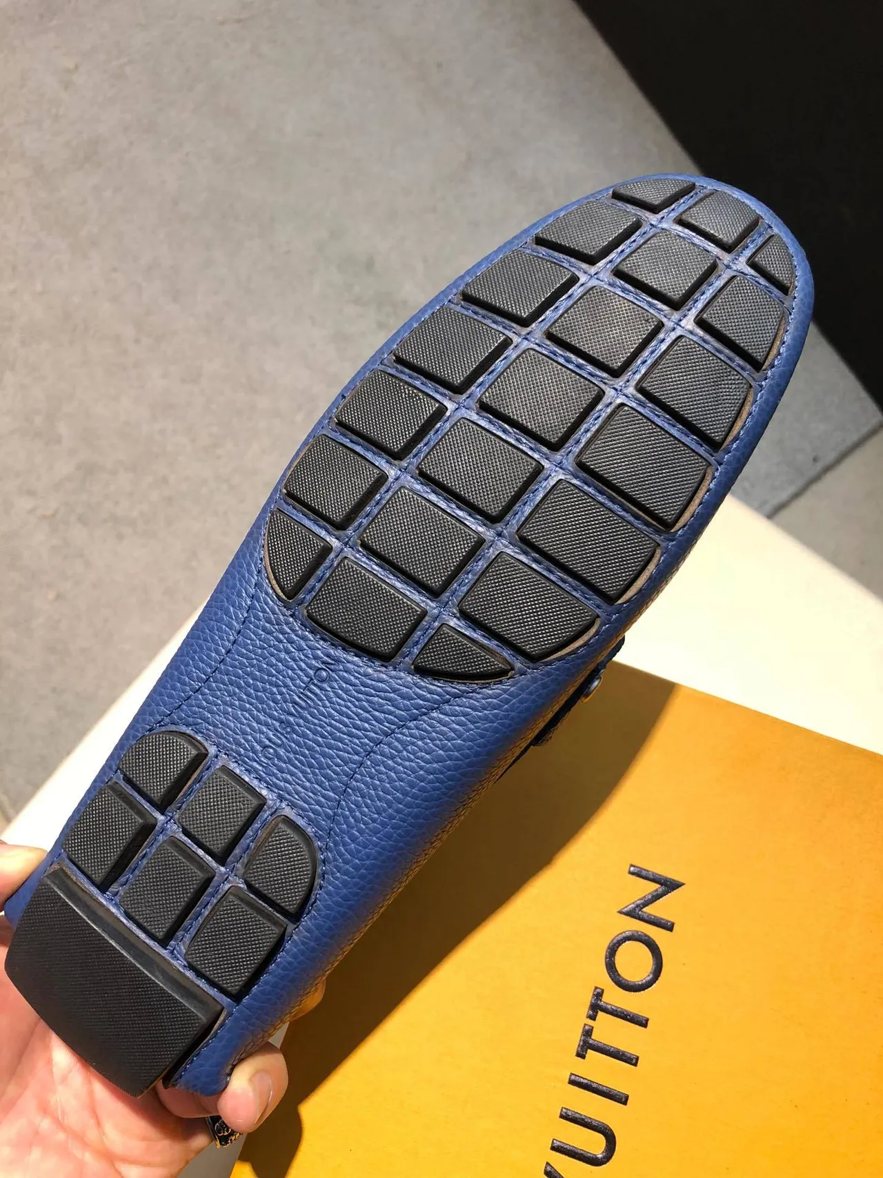 Louis Vuitton LV Loafer Blue Pebbled Leather Loafer 4