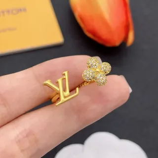 Bague Louis Vuitton LV Monogram et Fleur de Cristal Or