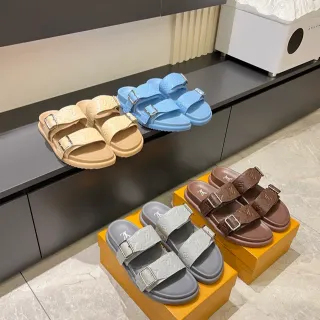Louis Vuitton LV سلايد مونوغرام رباط مطاط كاجوال صندل