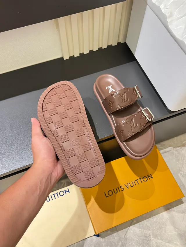 Louis Vuitton LV سلايد مونوغرام رباط مطاط كاجوال صندل 3