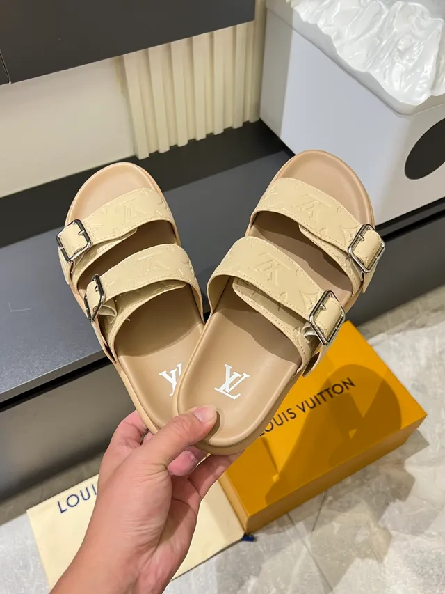 Louis Vuitton LV سلايد مونوغرام رباط مطاط كاجوال صندل 6