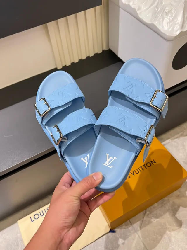 Louis Vuitton LV سلايد مونوغرام رباط مطاط كاجوال صندل 8