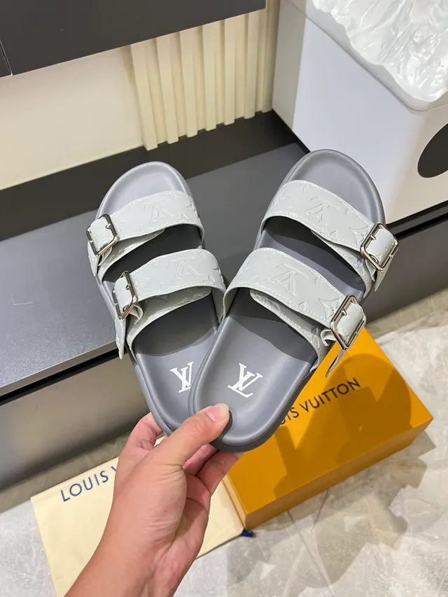 Louis Vuitton LV سلايد مونوغرام رباط مطاط كاجوال صندل 9
