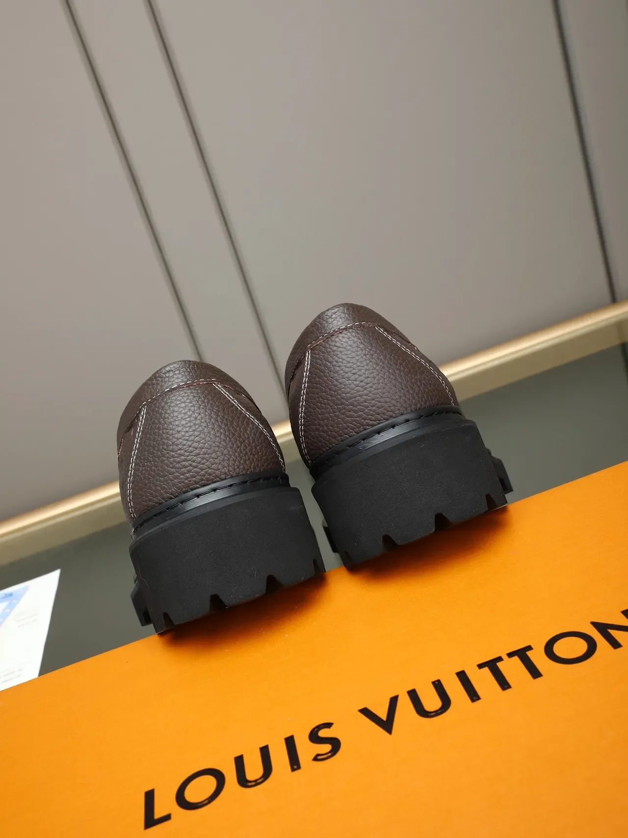 Louis Vuitton LV Trail Loafer Brown Monogram Leather Buckle Strap Platform Loafer 3