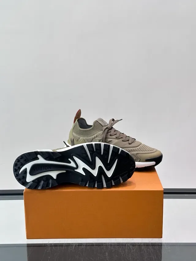 Louis Vuitton LV Trainer Beige White Knit Upper Sculpted Midsole Chunky Sneakers 2