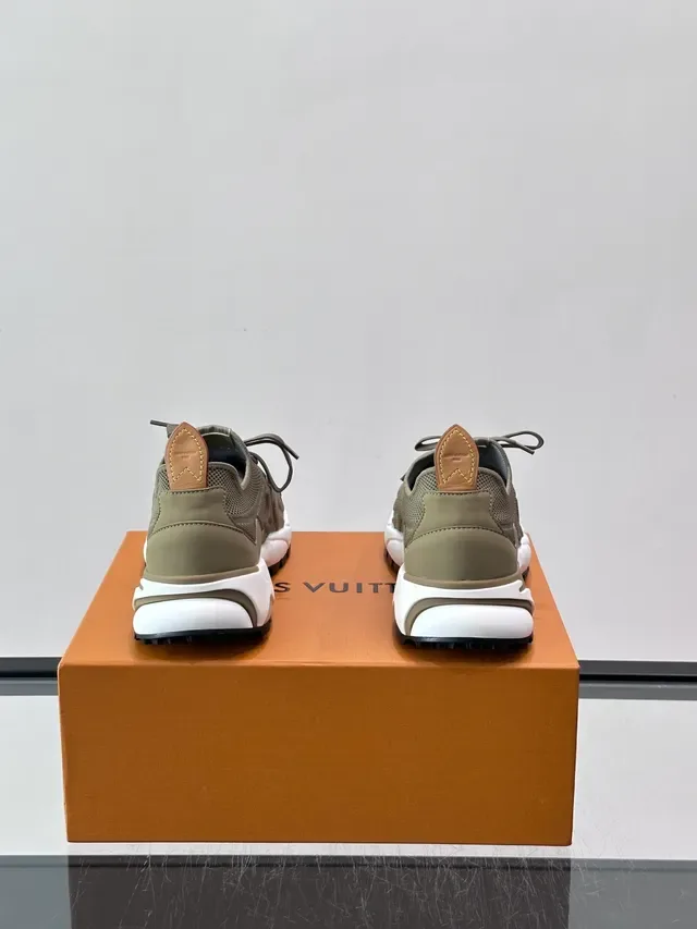 Louis Vuitton LV Trainer Beige White Knit Upper Sculpted Midsole Chunky Sneakers 3