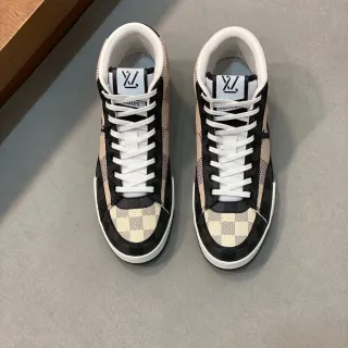 Louis Vuitton LV Trainer Negro Beige High-Top Damier Checkerboard Zapatillas Lifestyle