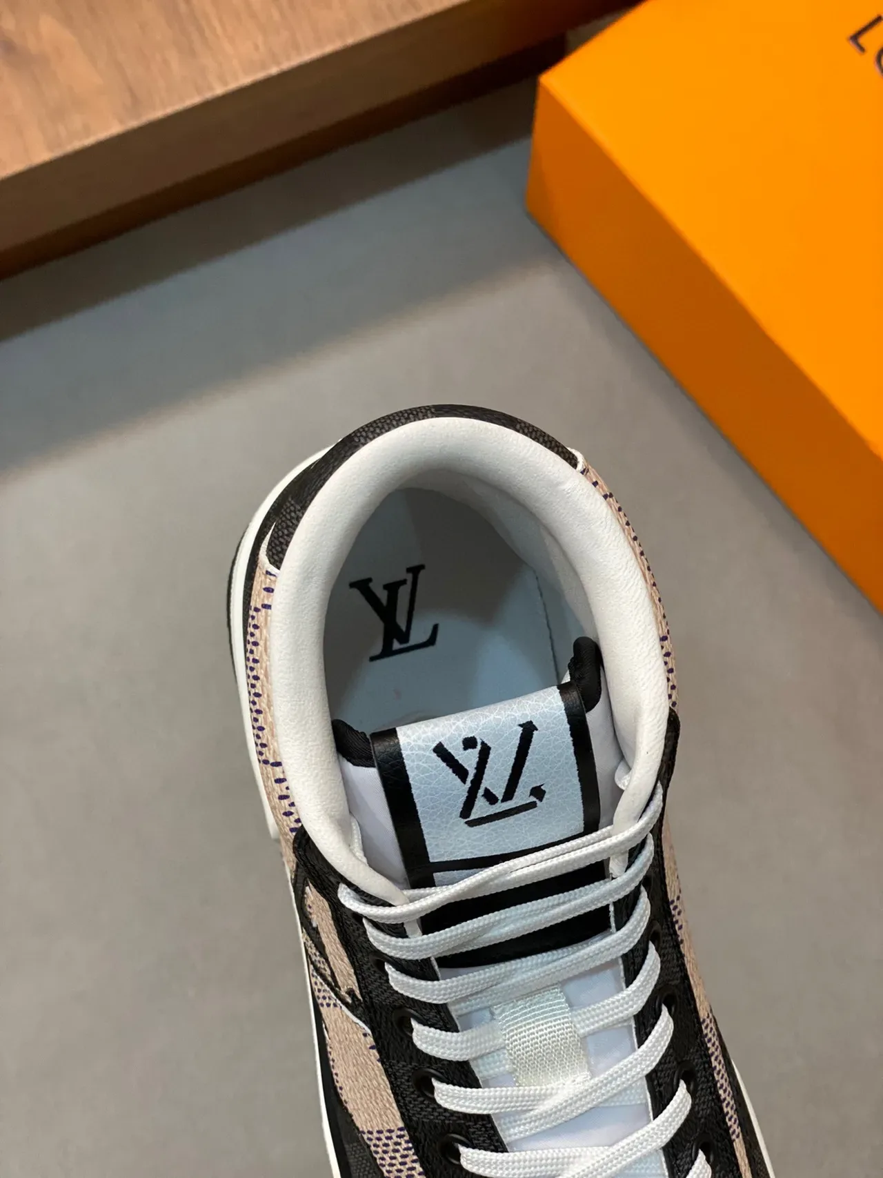 路易威登 LV Trainer 黑色米色 Damier Checkerboard 高帮生活方式运动鞋 4