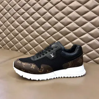 Louis Vuitton LV Trainer Negro Marrón Monogram Canvas Upper de material mixto Lifestyle Sneakers