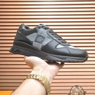 Louis Vuitton LV Trainer Negro Plata Cuero y Malla Técnica Suela Esculturada de Goma Zapatillas Lifestyle