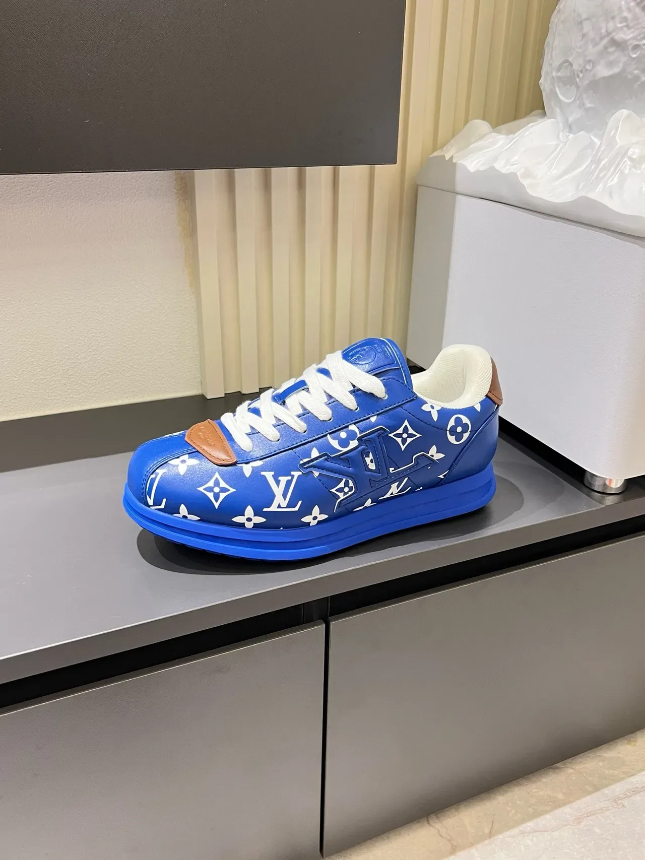 Louis Vuitton LV Trainer Blue White Monogram-Printed Low-Top Lifestyle Sneakers 5