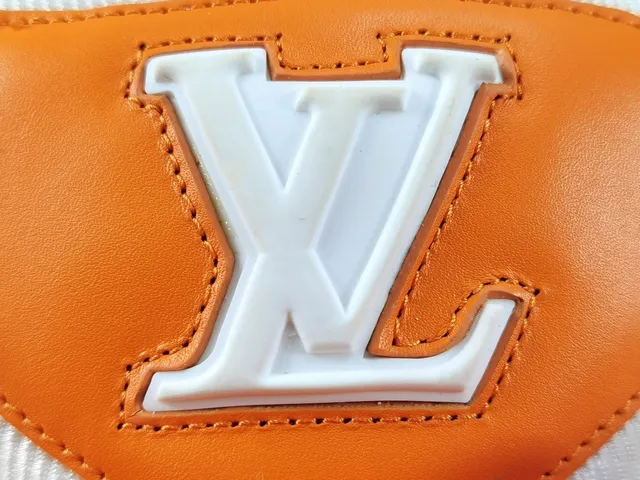 Louis Vuitton LV Tênis Laranja Branco Solado de Plataforma Dupla Tira Camada Chunky Sneakers 5