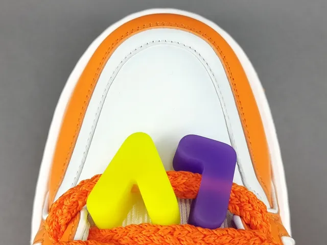 Louis Vuitton LV Tênis Laranja Branco Solado de Plataforma Dupla Tira Camada Chunky Sneakers 10