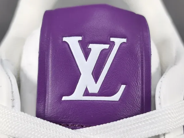 Louis Vuitton LV Trainer Tênis Lifestyle Roxo e Branco Monogram 5
