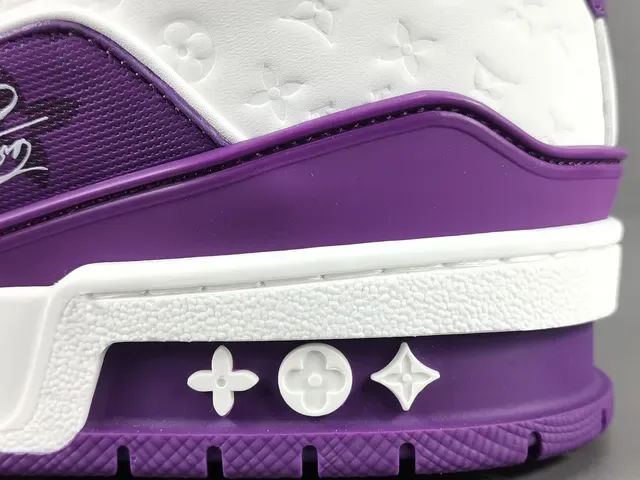 Louis Vuitton LV Trainer Tênis Lifestyle Roxo e Branco Monogram 7
