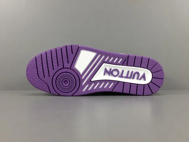 Louis Vuitton LV Trainer Tênis Lifestyle Roxo e Branco Monogram 13