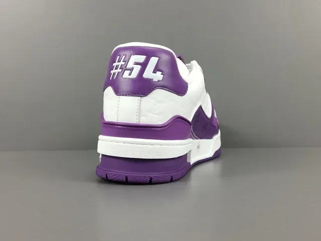 Louis Vuitton LV Trainer Tênis Lifestyle Roxo e Branco Monogram 14