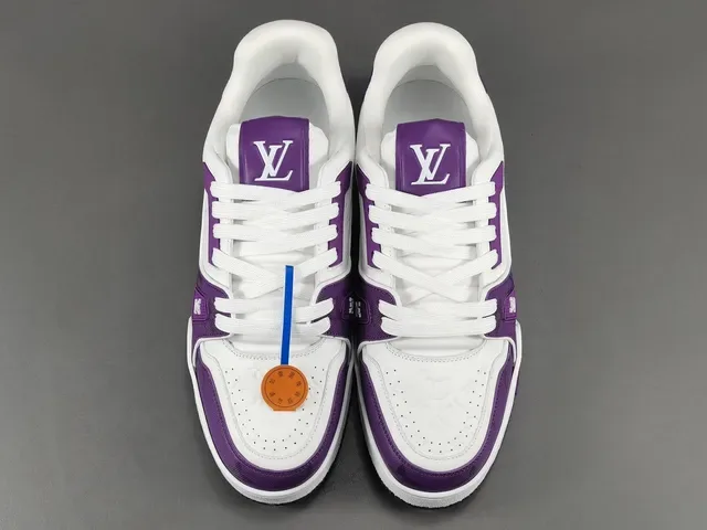 Louis Vuitton LV Trainer Tênis Lifestyle Roxo e Branco Monogram 16