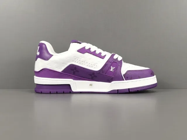Louis Vuitton LV Trainer Tênis Lifestyle Roxo e Branco Monogram 18