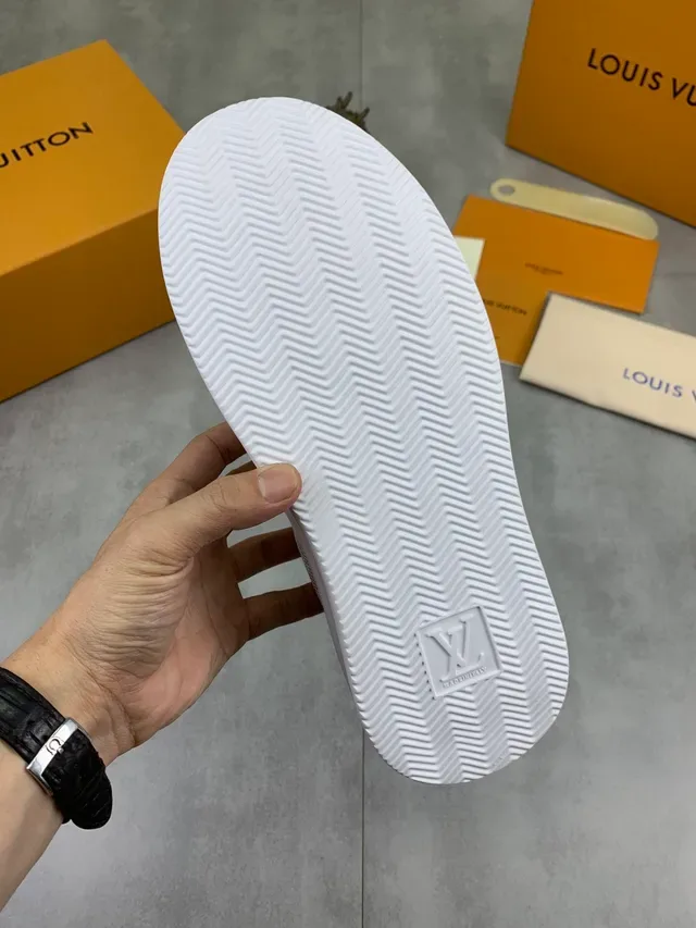 Louis Vuitton LV Trainer White Beige Low-Top Monogram-Textile Panel Lifestyle Sneakers 3