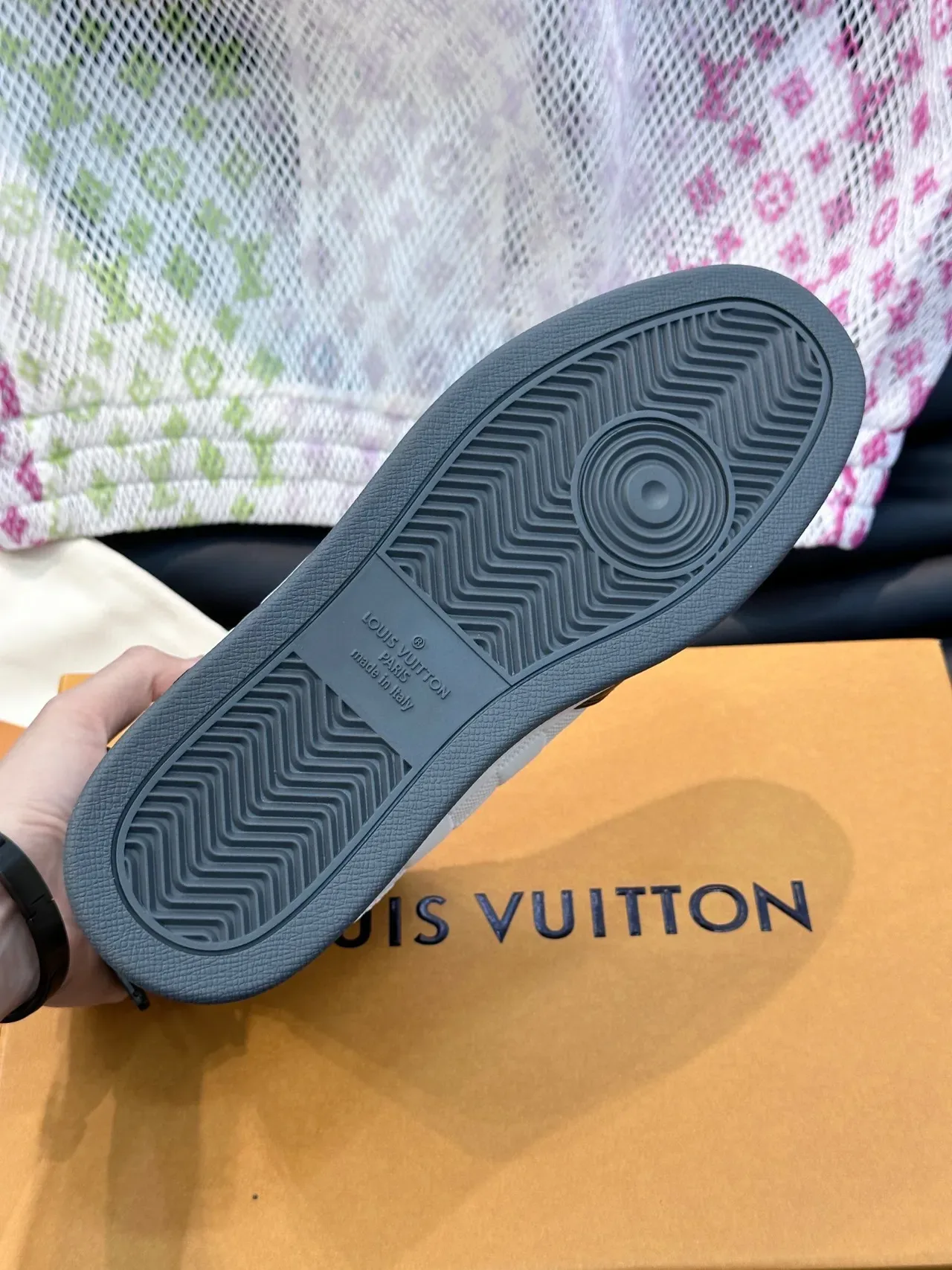 Louis Vuitton LV Trainer White Black High-Top Quilted Textile Lifestyle Sneakers 4