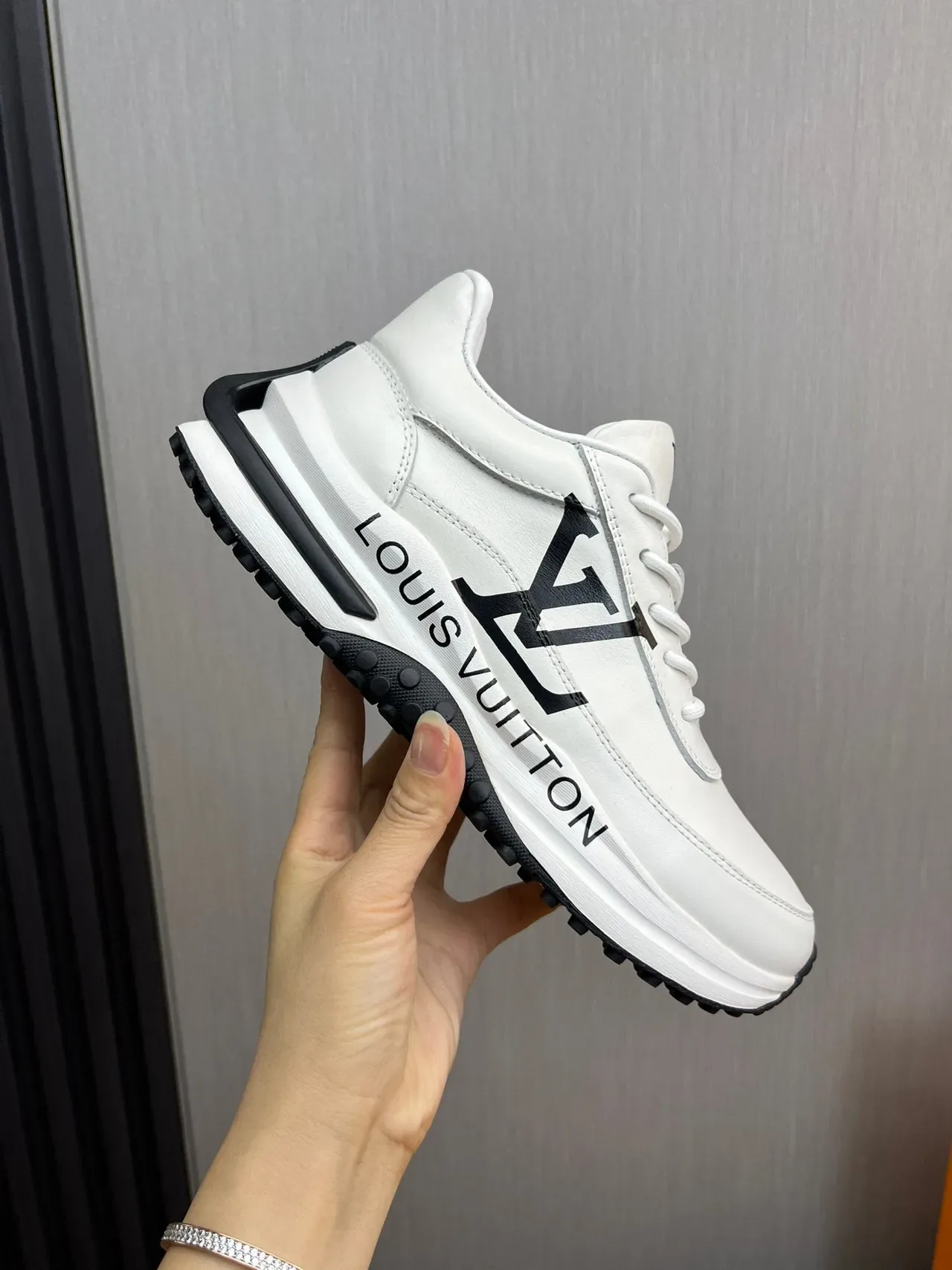 Louis Vuitton LV Trainer White Black Leather Upper Monogram Branding Lifestyle Sneakers 3
