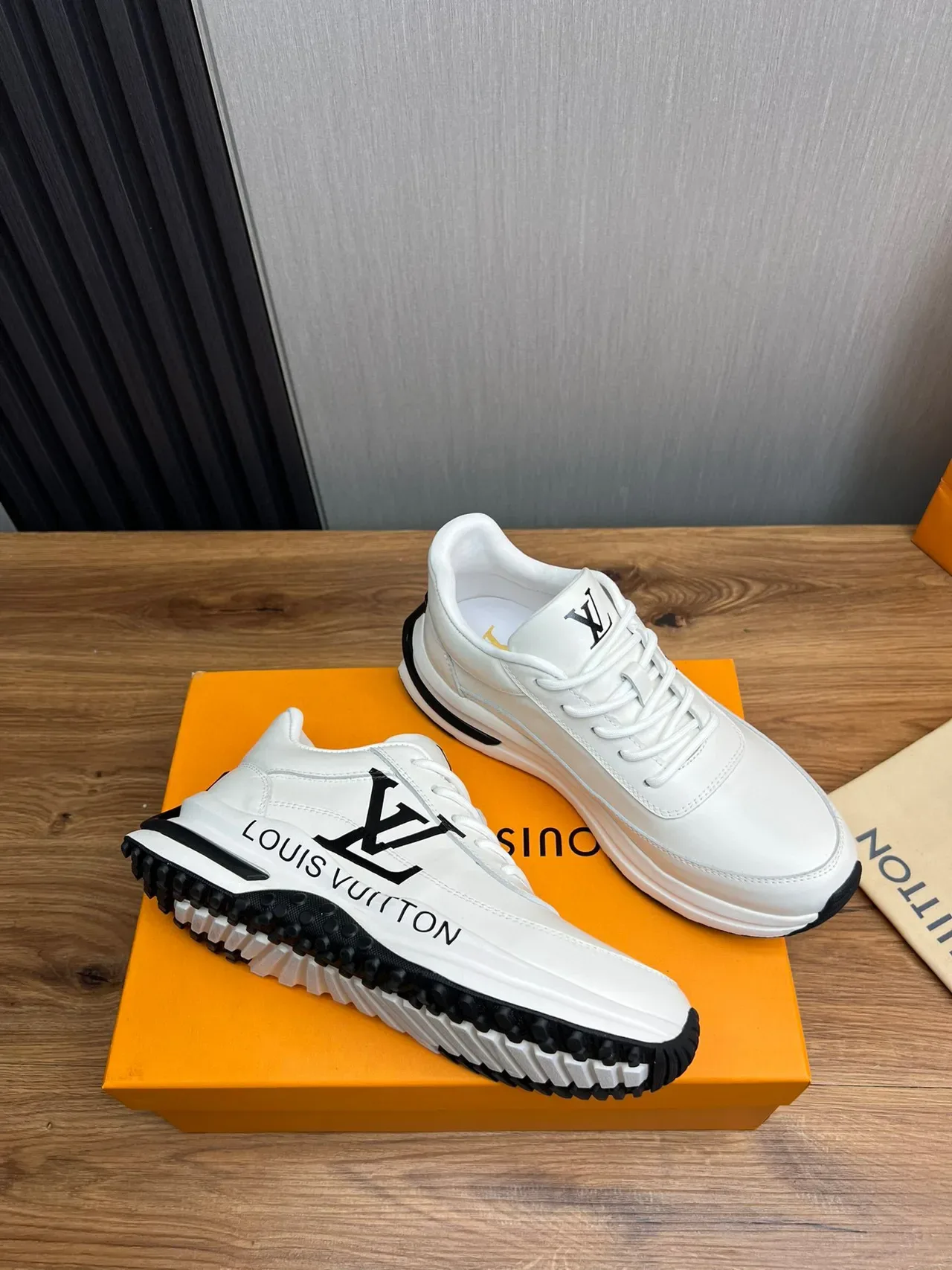Louis Vuitton LV Trainer White Black Leather Upper Monogram Branding Lifestyle Sneakers 5
