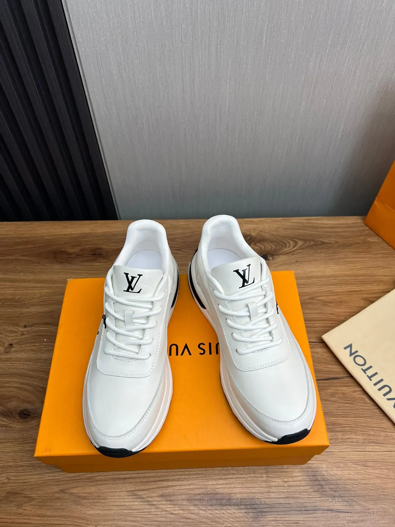 Louis Vuitton LV Trainer White Black Leather Upper Monogram Branding Lifestyle Sneakers 7