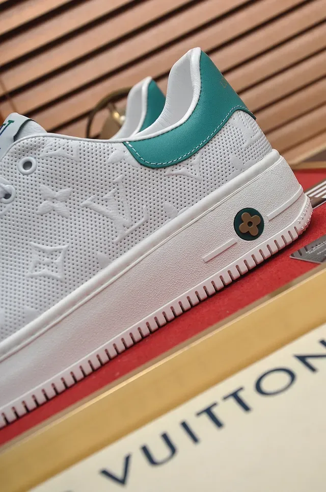 Louis Vuitton LV Trainer White Blue Perforated Monogram Upper Thick Platform Sole Lifestyle Sneakers 2