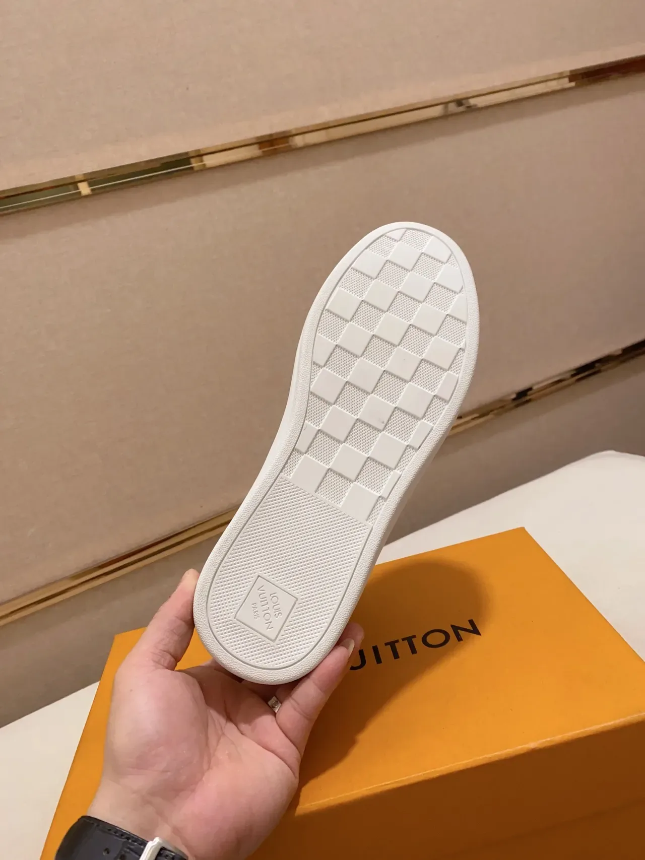Louis Vuitton LV Trainer White Brown Embossed Monogram High-Top Lifestyle Sneakers 2