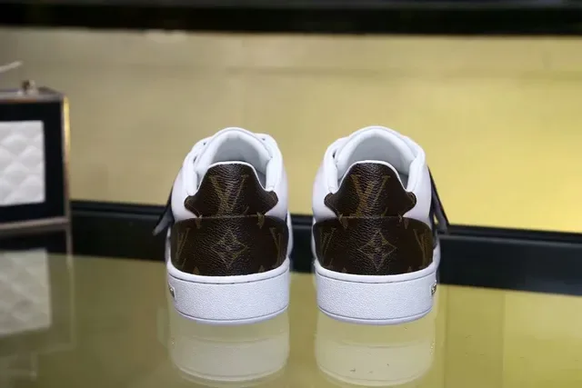 路易威登 LV Trainer 白棕色皮革鞋面 Monogram 帆布鞋带 生活方式运动鞋 2